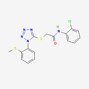molecular formula C16H14ClN5OS2 B6060697 N-(2-CHLOROPHENYL)-2-({1-[2-(METHYLSULFANYL)PHENYL]-1H-1,2,3,4-TETRAZOL-5-YL}SULFANYL)ACETAMIDE 