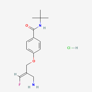 molecular formula C15H22ClFN2O2 B606074 Benzamide, 4-(((2E)-2-(aminomethyl)-3-fluoro-2-propen-1-yl)oxy)-N-(1,1-dimethylethyl)-, hydrochloride (1:1) CAS No. 1478364-68-9