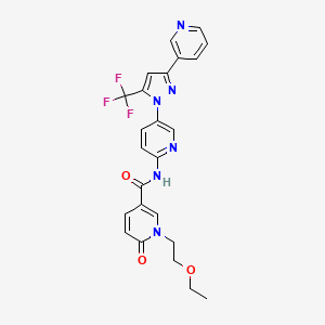 1-(2-ethoxyethyl)-6-oxo-N-[5-[3-pyridin-3-yl-5-(trifluoromethyl)pyrazol-1-yl]pyridin-2-yl]pyridine-3-carboxamide