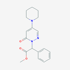 molecular formula C18H21N3O3 B6060772 Methyl 2-(6-oxo-4-piperidin-1-ylpyridazin-1-yl)-2-phenylacetate 
