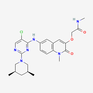 2-[6-[[5-Chloranyl-2-[(3~{s},5~{r})-3,5-Dimethylpiperidin-1-Yl]pyrimidin-4-Yl]amino]-1-Methyl-2-Oxidanylidene-Quinolin-3-Yl]oxy-~{n}-Methyl-Ethanamide