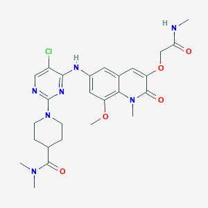 1-(5-chloro-4-((8-methoxy-1-methyl-3-(2-(methylamino)-2-oxoethoxy)-2-oxo-1,2-dihydroquinolin-6-yl)amino)pyrimidin-2-yl)-N,N-dimethylpiperidine-4-carboxamide