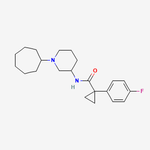 molecular formula C22H31FN2O B6060975 N-(1-cycloheptylpiperidin-3-yl)-1-(4-fluorophenyl)cyclopropane-1-carboxamide 