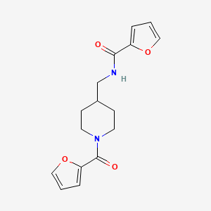 molecular formula C16H18N2O4 B6061047 N-{[1-(FURAN-2-CARBONYL)PIPERIDIN-4-YL]METHYL}FURAN-2-CARBOXAMIDE 