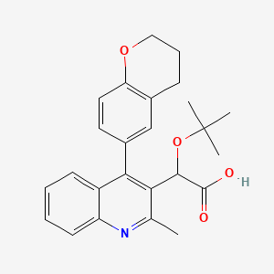 molecular formula C25H27NO4 B606112 2-[4-(3,4-dihydro-2H-chromen-6-yl)-2-methylquinolin-3-yl]-2-[(2-methylpropan-2-yl)oxy]acetic acid CAS No. 1416258-16-6