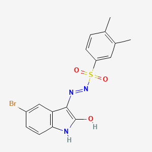 molecular formula C16H14BrN3O3S B6061144 N-[(5-bromo-2-hydroxy-1H-indol-3-yl)imino]-3,4-dimethylbenzenesulfonamide 