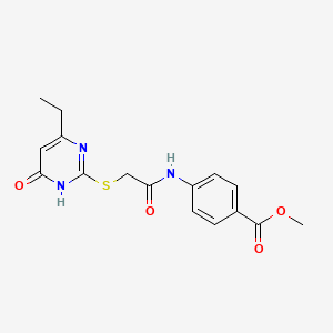 molecular formula C16H17N3O4S B6061266 methyl 4-[[2-[(4-ethyl-6-oxo-1H-pyrimidin-2-yl)sulfanyl]acetyl]amino]benzoate 