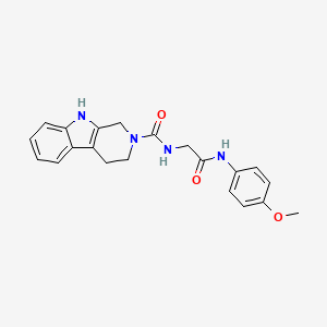 molecular formula C21H22N4O3 B6061308 N-{2-[(4-methoxyphenyl)amino]-2-oxoethyl}-1,3,4,9-tetrahydro-2H-beta-carboline-2-carboxamide 