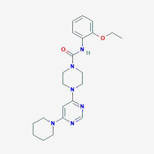 molecular formula C22H30N6O2 B6061344 N-(2-ethoxyphenyl)-4-[6-(1-piperidinyl)-4-pyrimidinyl]-1-piperazinecarboxamide 