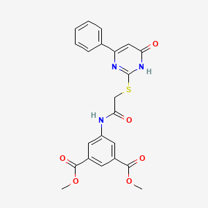 molecular formula C22H19N3O6S B6061544 Dimethyl 5-({[(6-oxo-4-phenyl-1,6-dihydropyrimidin-2-yl)thio]acetyl}amino)isophthalate 