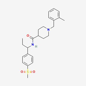 molecular formula C24H32N2O3S B6061567 N-[1-(4-METHANESULFONYLPHENYL)PROPYL]-1-[(2-METHYLPHENYL)METHYL]PIPERIDINE-4-CARBOXAMIDE 