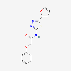 molecular formula C14H11N3O3S B6061585 N-[5-(furan-2-yl)-1,3,4-thiadiazol-2-yl]-2-phenoxyacetamide 