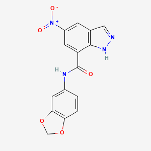 molecular formula C15H10N4O5 B6061697 N-(1,3-benzodioxol-5-yl)-5-nitro-1H-indazole-7-carboxamide 