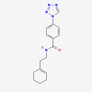 molecular formula C16H19N5O B6061754 N-[2-(cyclohex-1-en-1-yl)ethyl]-4-(1H-tetrazol-1-yl)benzamide 