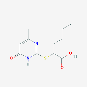molecular formula C11H16N2O3S B6061891 2-[(4-methyl-6-oxo-1H-pyrimidin-2-yl)sulfanyl]hexanoic acid 