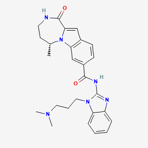 (5R)-N-[1-[3-(dimethylamino)propyl]benzimidazol-2-yl]-5-methyl-1-oxo-2,3,4,5-tetrahydro-[1,4]diazepino[1,2-a]indole-8-carboxamide