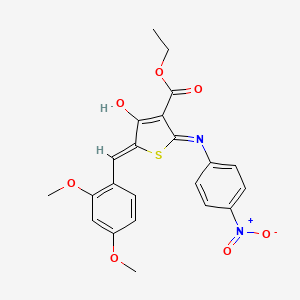 molecular formula C22H20N2O7S B6061997 ethyl (5Z)-5-(2,4-dimethoxybenzylidene)-2-[(4-nitrophenyl)amino]-4-oxo-4,5-dihydrothiophene-3-carboxylate 