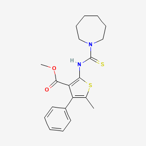 molecular formula C20H24N2O2S2 B6062110 methyl 2-(azepane-1-carbothioylamino)-5-methyl-4-phenylthiophene-3-carboxylate 
