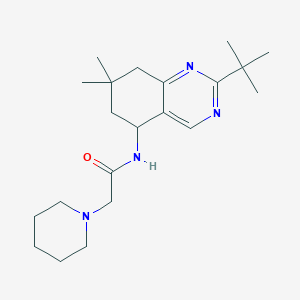 molecular formula C21H34N4O B6062120 N-(2-tert-butyl-7,7-dimethyl-6,8-dihydro-5H-quinazolin-5-yl)-2-piperidin-1-ylacetamide 
