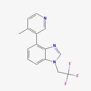 molecular formula C15H12F3N3 B606230 4-(4-Methylpyridin-3-yl)-1-(2,2,2-trifluoroethyl)benzimidazole CAS No. 1370001-71-0