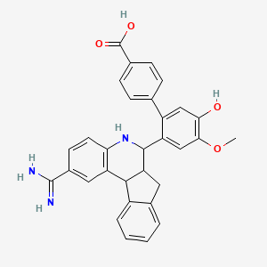 molecular formula C31H27N3O4 B606238 4-[2-(2-氨基甲酰基咪唑-6,6a,7,11b-四氢-5H-茚并[2,1-c]喹啉-6-基)-5-羟基-4-甲氧基苯基]苯甲酸 CAS No. 1004551-40-9