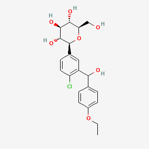 molecular formula C21H25ClO7 B606239 D-Glucitol, 1,5-anhydro-1-C-(4-chloro-3-((4-ethoxyphenyl)hydroxymethyl)phenyl)-, (1S)- CAS No. 1204222-85-4