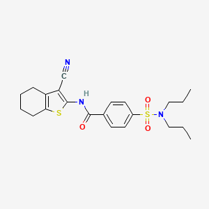 molecular formula C22H27N3O3S2 B6062401 N-(3-cyano-4,5,6,7-tetrahydro-1-benzothiophen-2-yl)-4-(dipropylsulfamoyl)benzamide 