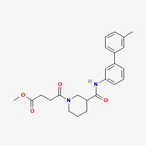 molecular formula C24H28N2O4 B6062429 methyl 4-(3-{[(3'-methyl-3-biphenylyl)amino]carbonyl}-1-piperidinyl)-4-oxobutanoate 