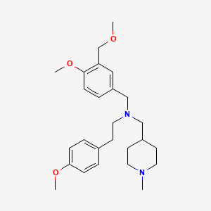 molecular formula C26H38N2O3 B6062443 N-[4-methoxy-3-(methoxymethyl)benzyl]-2-(4-methoxyphenyl)-N-[(1-methyl-4-piperidinyl)methyl]ethanamine 