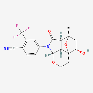 Benzonitrile, 4-((3aR,4S,6R,6aS,8aS,8bR)-octahydro-4-hydroxy-6-methyl-7-oxo-3a,6-epoxy-3ah-pyrano(2,3,4-cd)isoindol-8(4H)-yl)-2-(trifluoromethyl)-