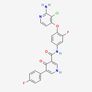 N-(4-((2-amino-3-chloropyridin-4-yl)oxy)-3-fluorophenyl)-5-(4-fluorophenyl)-4-oxo-1,4-dihydropyridine-3-carboxamide