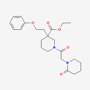 molecular formula C23H32N2O5 B6062540 Ethyl 1-[2-(2-oxopiperidin-1-yl)acetyl]-3-(2-phenoxyethyl)piperidine-3-carboxylate 