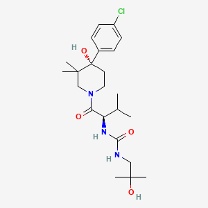 Urea, N-((1R)-1-(((4S)-4-(4-chlorophenyl)-4-hydroxy-3,3-dimethyl-1-piperidinyl)carbonyl)-2-methylpropyl)-N'-(2-hydroxy-2-methylpropyl)-
