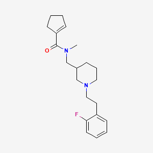molecular formula C21H29FN2O B6062633 N-[[1-[2-(2-fluorophenyl)ethyl]piperidin-3-yl]methyl]-N-methylcyclopentene-1-carboxamide 