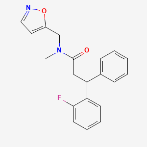 molecular formula C20H19FN2O2 B6062646 3-(2-fluorophenyl)-N-(5-isoxazolylmethyl)-N-methyl-3-phenylpropanamide 