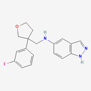 molecular formula C18H18FN3O B6062707 N-[[3-(3-fluorophenyl)oxolan-3-yl]methyl]-1H-indazol-5-amine 