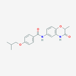 molecular formula C20H22N2O4 B6062710 N-(2-methyl-3-oxo-3,4-dihydro-2H-1,4-benzoxazin-6-yl)-4-(2-methylpropoxy)benzamide 