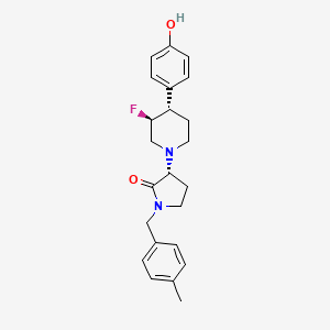 molecular formula C23H27FN2O2 B606293 (R)-3-((3S,4S)-3-氟代-4-(4-羟基苯基)哌啶-1-基)-1-(4-甲基苄基)吡咯烷-2-酮 CAS No. 1801151-08-5