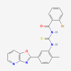 molecular formula C21H15BrN4O2S B6062993 3-(2-BROMOBENZOYL)-1-(2-METHYL-5-{[1,3]OXAZOLO[4,5-B]PYRIDIN-2-YL}PHENYL)THIOUREA 
