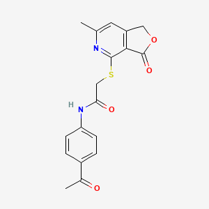 molecular formula C18H16N2O4S B6063125 N-(4-ACETYLPHENYL)-2-({6-METHYL-3-OXO-1H,3H-FURO[3,4-C]PYRIDIN-4-YL}SULFANYL)ACETAMIDE 