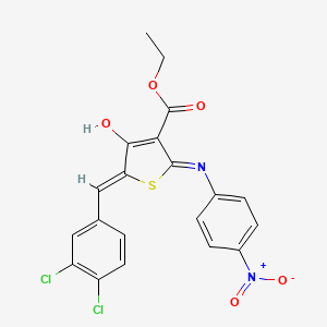 molecular formula C20H14Cl2N2O5S B6063130 ETHYL (5Z)-5-[(3,4-DICHLOROPHENYL)METHYLIDENE]-2-[(4-NITROPHENYL)AMINO]-4-OXO-4,5-DIHYDROTHIOPHENE-3-CARBOXYLATE 