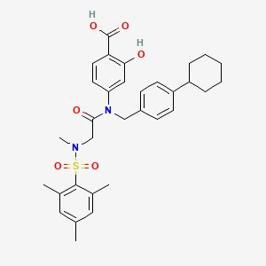 molecular formula C32H38N2O6S B606319 4-(N-(4-环己基苄基)-2-(N,2,4,6 四甲基苯磺酰胺)乙酰氨基)-2-羟基苯甲酸 CAS No. 1334492-85-1