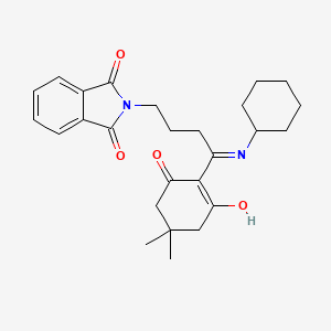 molecular formula C26H32N2O4 B6063243 2-[4-(CYCLOHEXYLAMINO)-4-(4,4-DIMETHYL-2,6-DIOXOCYCLOHEXYLIDEN)BUTYL]-1H-ISOINDOLE-1,3(2H)-DIONE 