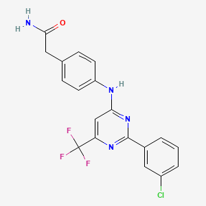 2-(4-((2-(3-Chlorophenyl)-6-(trifluoromethyl)pyrimidin-4-yl)amino)phenyl)acetamide
