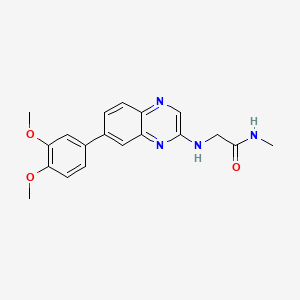 molecular formula C19H20N4O3 B606332 N~2~-[7-(3,4-Dimethoxyphenyl)quinoxalin-2-Yl]-N-Methylglycinamide CAS No. 1513879-21-4