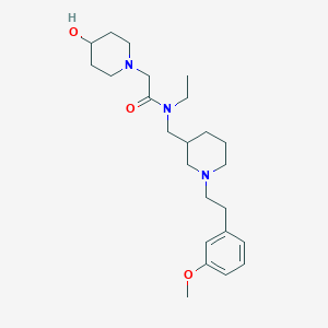 molecular formula C24H39N3O3 B6063462 N-ethyl-2-(4-hydroxy-1-piperidinyl)-N-({1-[2-(3-methoxyphenyl)ethyl]-3-piperidinyl}methyl)acetamide 