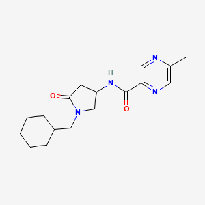 molecular formula C17H24N4O2 B6063546 N-[1-(cyclohexylmethyl)-5-oxo-3-pyrrolidinyl]-5-methyl-2-pyrazinecarboxamide 