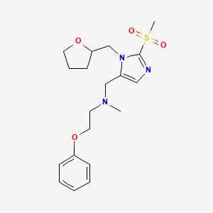 molecular formula C19H27N3O4S B6063550 N-methyl-N-[[2-methylsulfonyl-3-(oxolan-2-ylmethyl)imidazol-4-yl]methyl]-2-phenoxyethanamine 