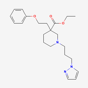 molecular formula C22H31N3O3 B6063576 ethyl 3-(2-phenoxyethyl)-1-[3-(1H-pyrazol-1-yl)propyl]-3-piperidinecarboxylate 