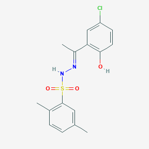 molecular formula C16H17ClN2O3S B6063654 N'-[1-(5-chloro-2-hydroxyphenyl)ethylidene]-2,5-dimethylbenzenesulfonohydrazide 